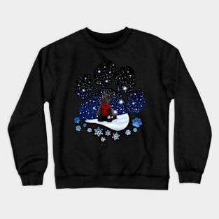 Snow Paw Scottish Terrier Christmas Winter Holiday Crewneck Sweatshirt